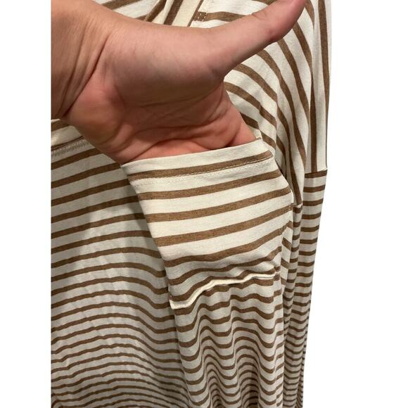 Maison Du Soir Edith Top Size Small Cream Striped Sleepwear Sleep Pajama Top - Picture 6 of 9